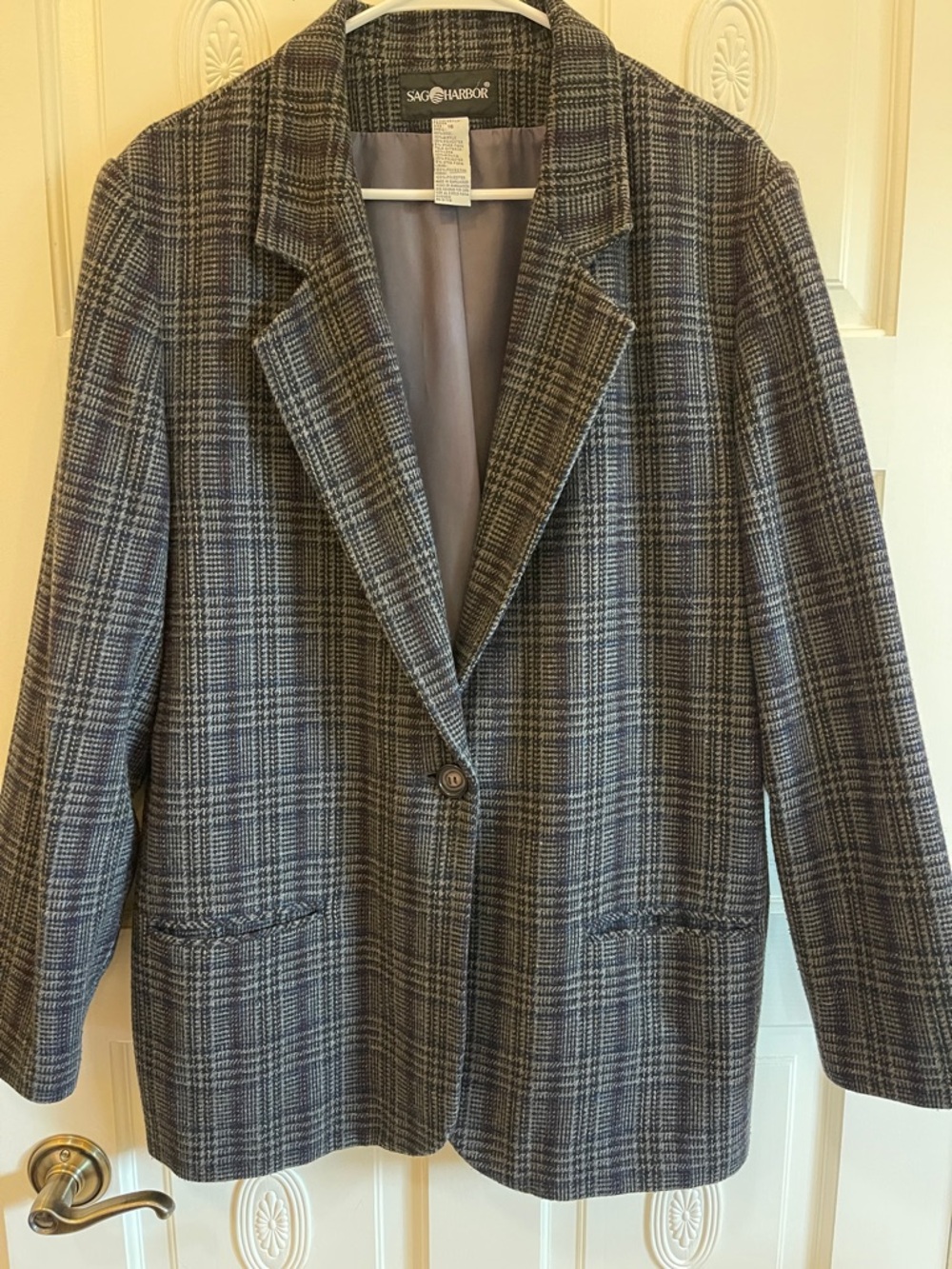 Sag Harbor Gray Plaid Blazer Jacket